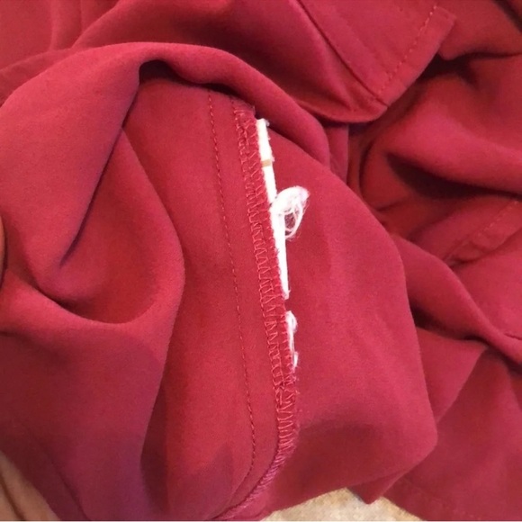 Loft Button down long sleeve burgundy top - Picture 5 of 5